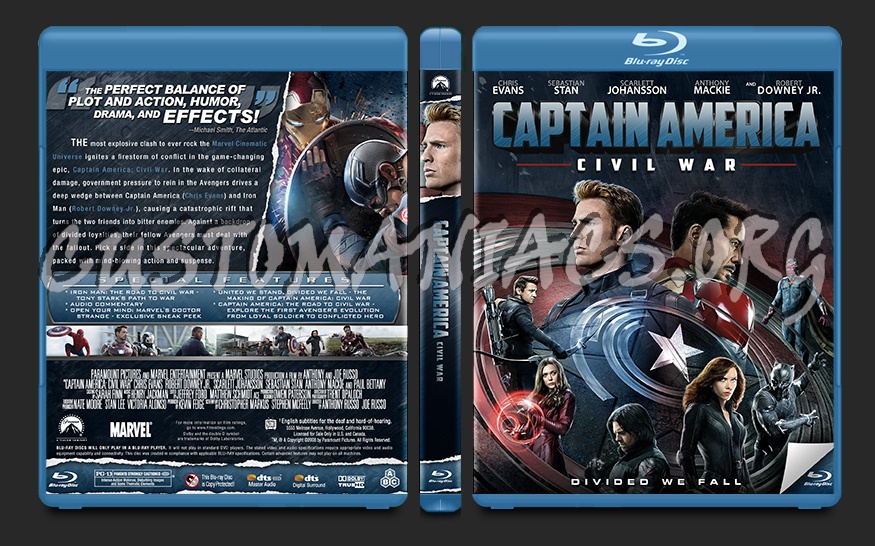 Captain America: Civil War blu-ray cover