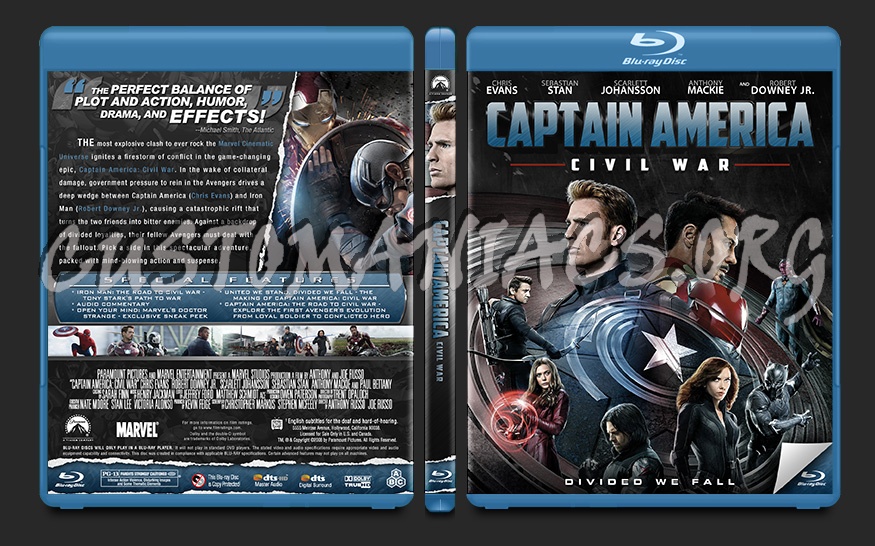 Captain America: Civil War blu-ray cover