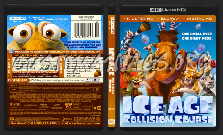 Ice Age Collision Course 4K blu-ray cover
