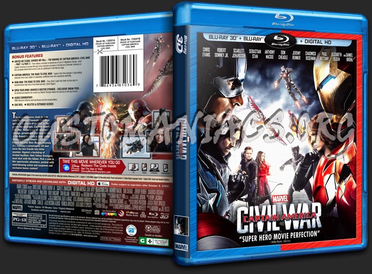Captain America: Civil War 3D blu-ray cover