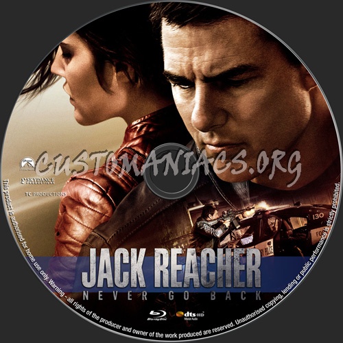 Jack Reacher Never Go Back blu-ray label