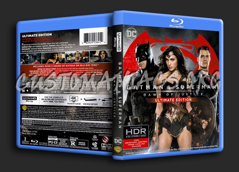 Batman v Superman: Dawn of Justice (2016) 4K UHD blu-ray cover