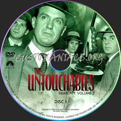 The Untouchables Season 1 Volume 2 dvd label