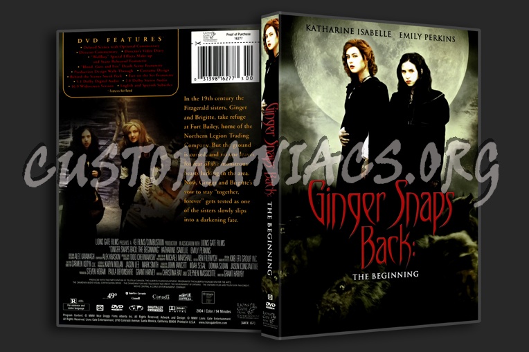 Ginger Snaps Back:The Beginning dvd cover
