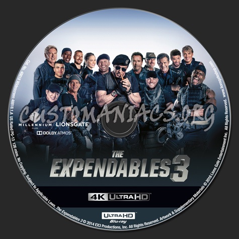 The Expendables 3 4K blu-ray label