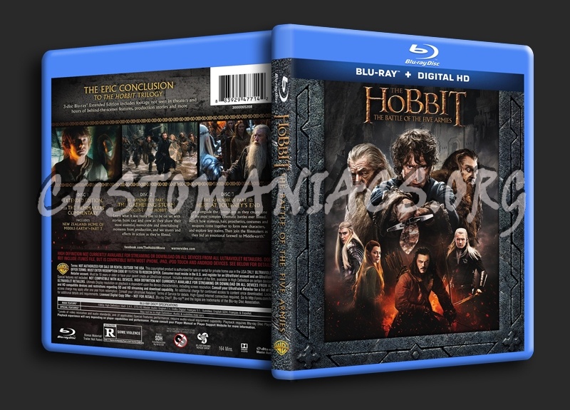 The Hobbit The Battle of the Five Armies blu-ray cover