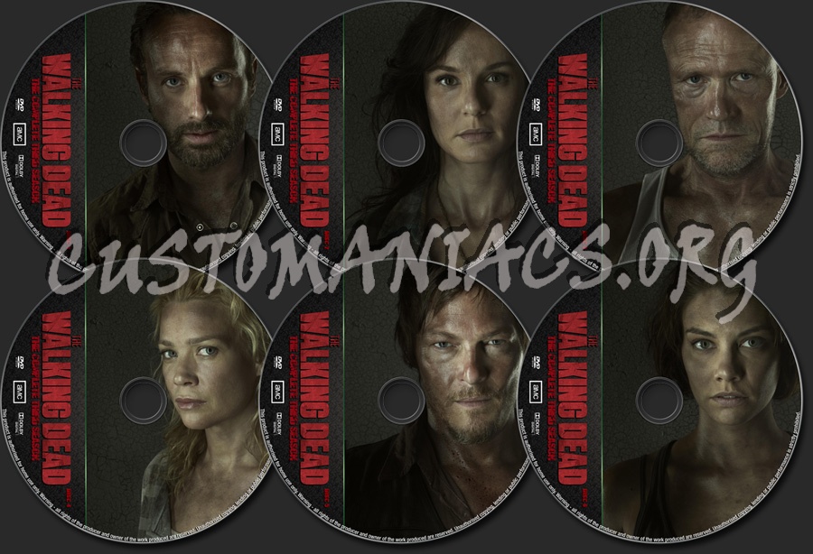 The Walkind Dead Season 3 dvd label