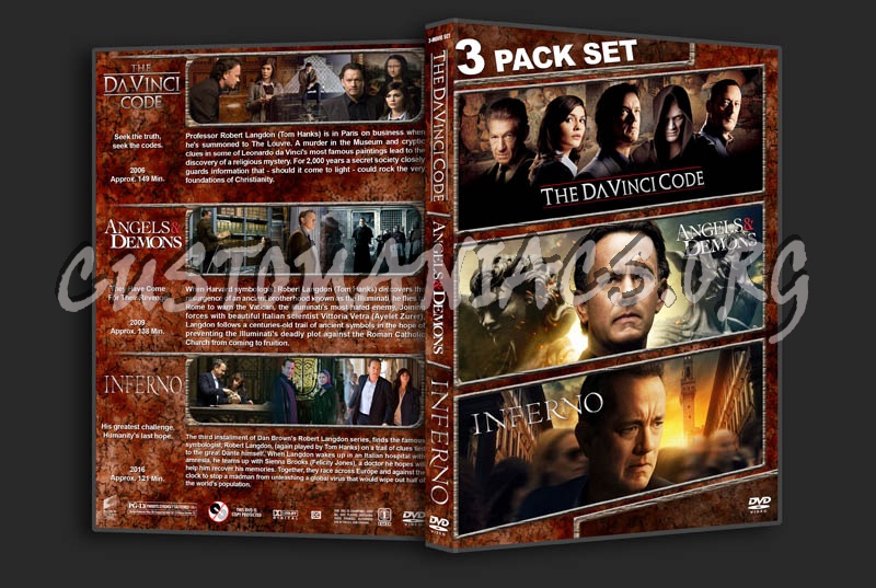 The Da Vinci Code / Angels & Demons / Inferno Triple dvd cover