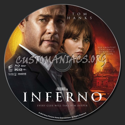 Inferno (2016) blu-ray label