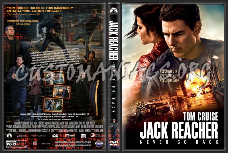 Jack Reacher: Never Go Back (aka Jack Reacher 2) dvd cover