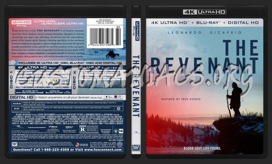 The Revenant 4K blu-ray cover
