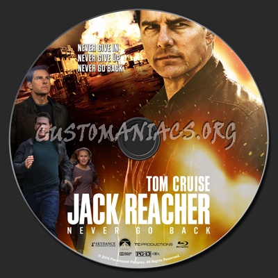 Jack Reacher: Never Go Back (aka Jack Reacher 2) blu-ray label