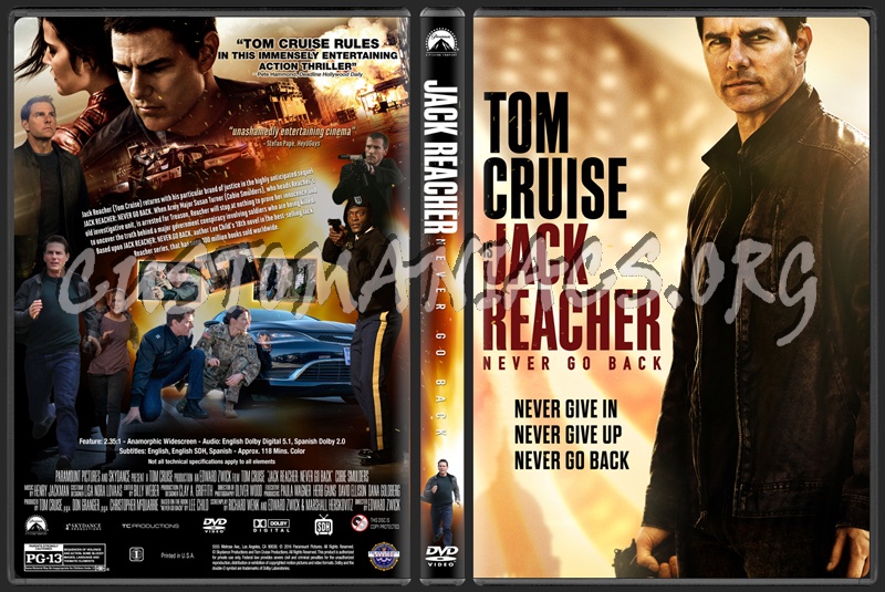 Jack Reacher: Never Go Back (aka Jack Reacher 2) dvd cover