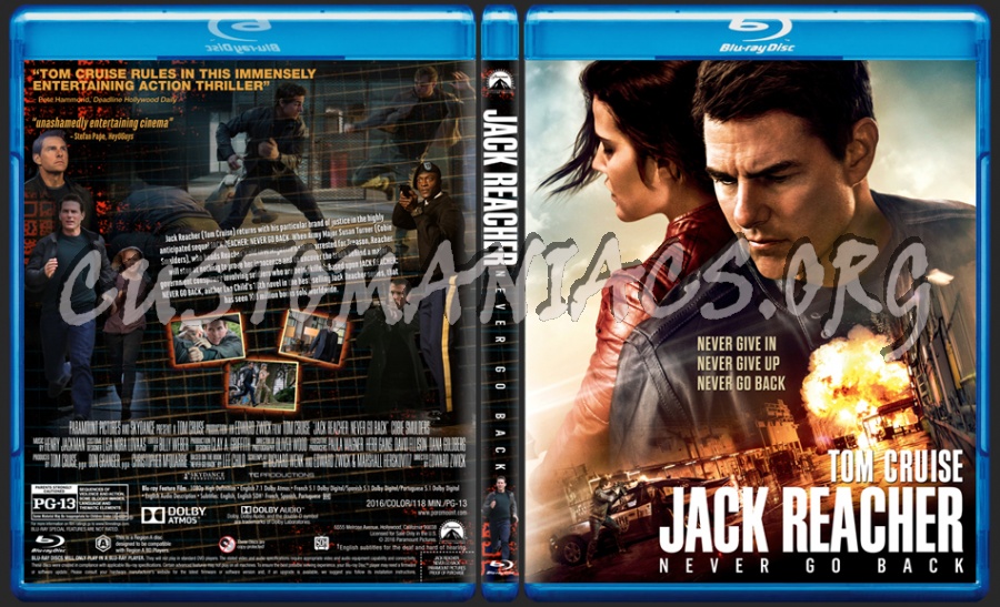 Jack Reacher: Never Go Back (aka Jack Reacher 2) dvd cover