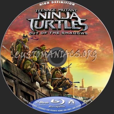 Teenage Mutant Ninja Turtles: Out Of The Shadow blu-ray label