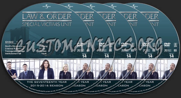 Law & Oder: SVU - Season 17 dvd label
