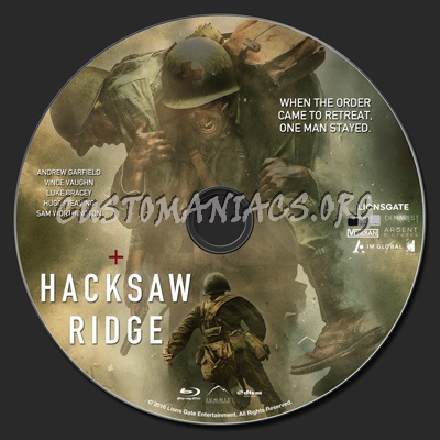 Hacksaw Ridge blu-ray label