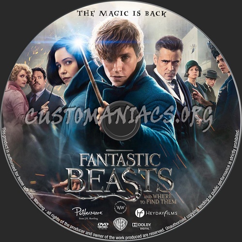 Fantastic Beasts And Where To Find Them dvd label