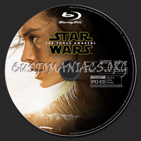 Star Wars: The Force Awakens (2D/3D/4K) blu-ray label