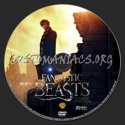 Fantastic Beasts and Where to Find Them (2016) dvd label