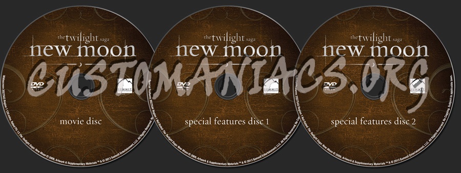 The Twilight Saga New Moon dvd label