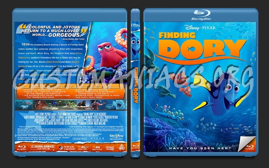 Finding Dory blu-ray cover