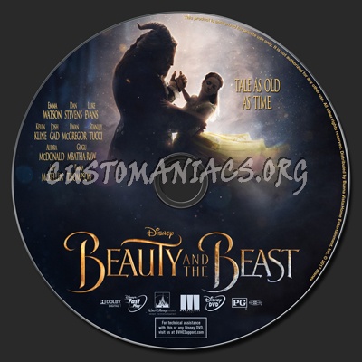 Beauty And The Beast (2017) dvd label