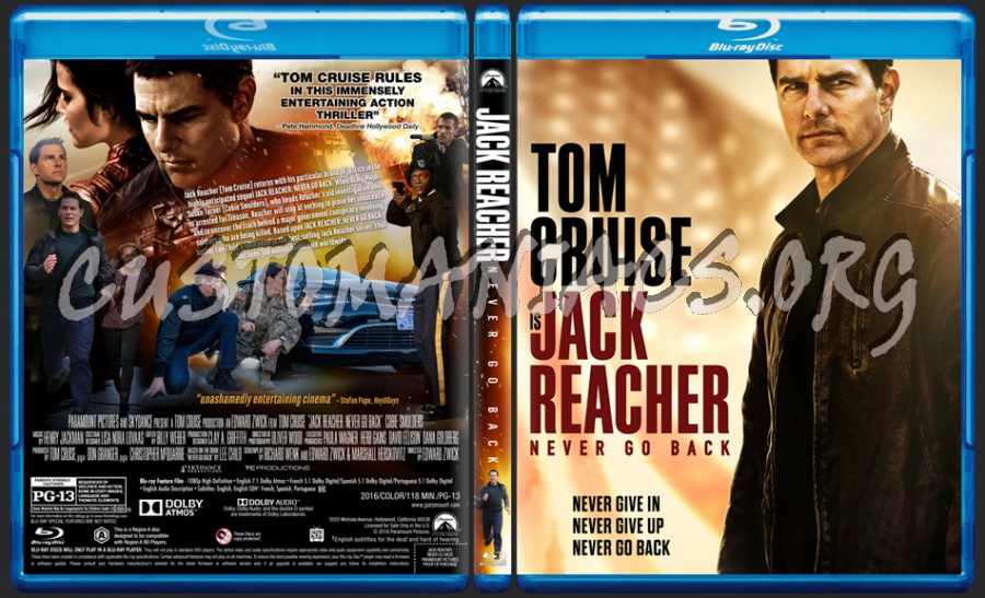 Jack Reacher: Never Go Back (aka Jack Reacher 2) dvd cover