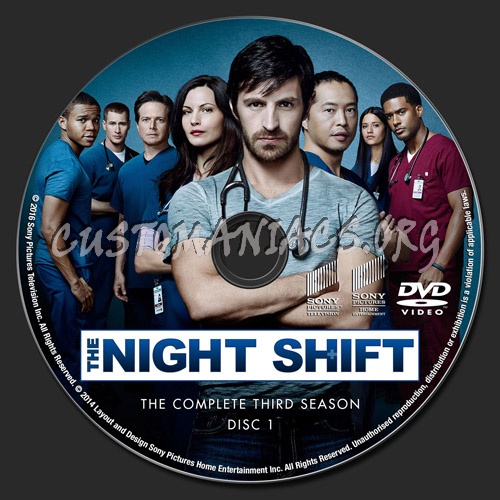 The Night Shift Season 3 dvd label