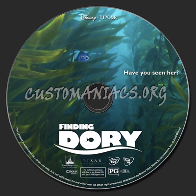 Finding Dory dvd label