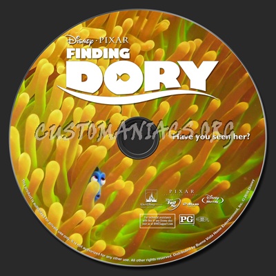 Finding Dory blu-ray label