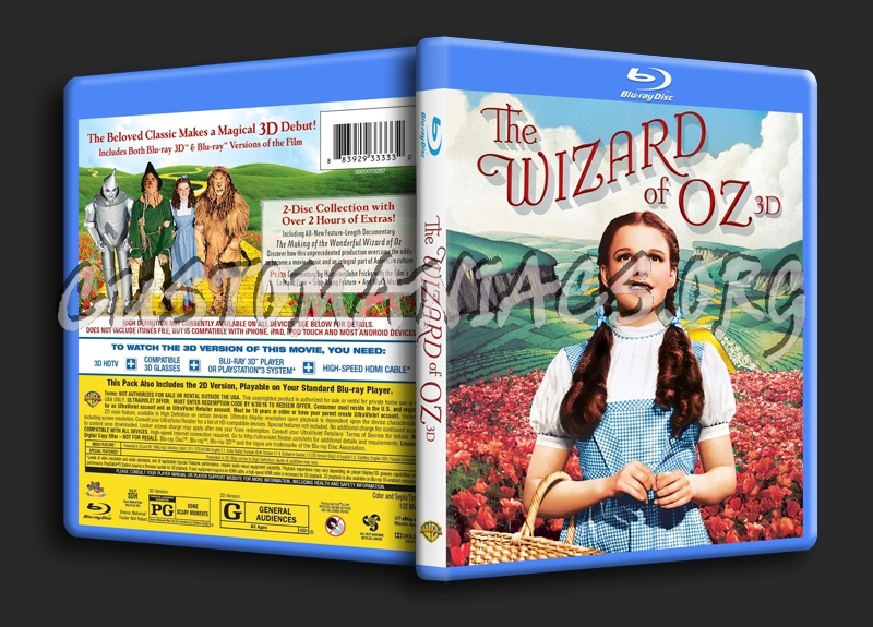 The Wizard of Oz 3D blu-ray cover