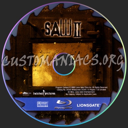 Saw II blu-ray label