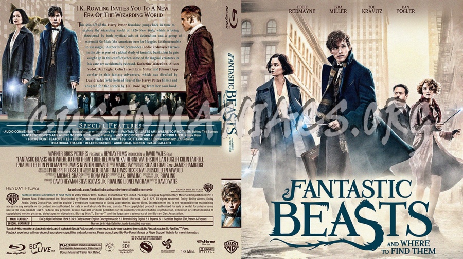 Fantastic Beasts and Where to Find Them blu-ray cover