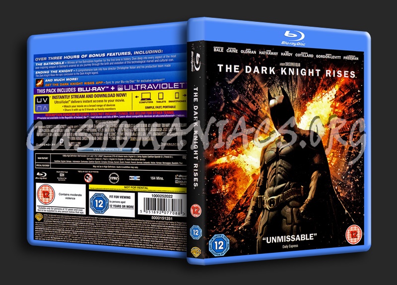 The Dark Knight Rises blu-ray cover