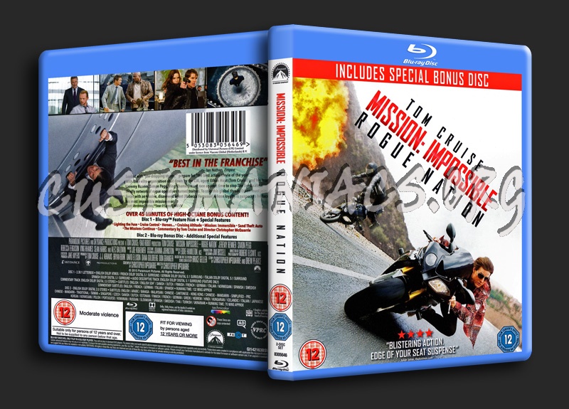 Mission Impossible: Rogue Nation blu-ray cover