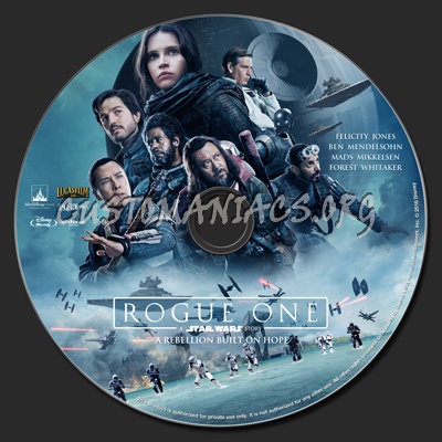 Rogue One: A Star Wars Story blu-ray label