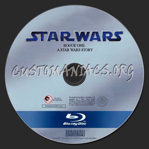 Rogue One: A Star Wars Story blu-ray label