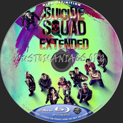 Suicide Squad - Extended blu-ray label