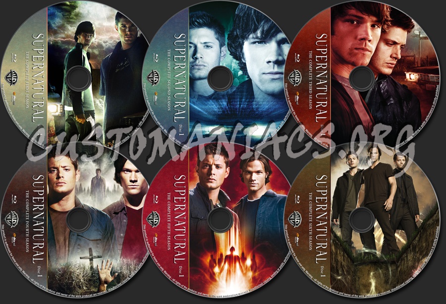 Supernatural Seasons 1-6 blu-ray label