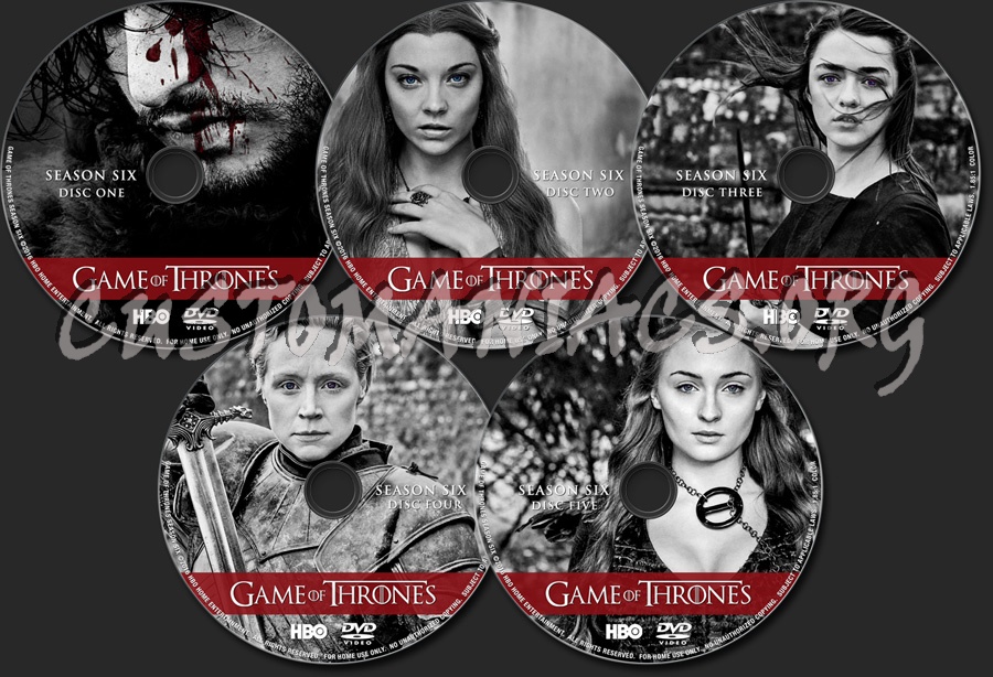 Game of Thrones Season 6 dvd label
