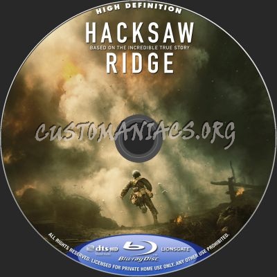 Hacksaw Ridge blu-ray label
