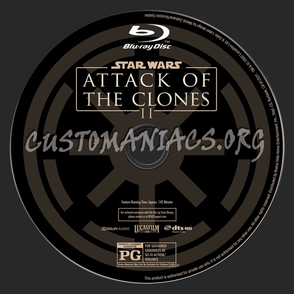 Star Wars: Attack of the Clones (2D/4K) blu-ray label