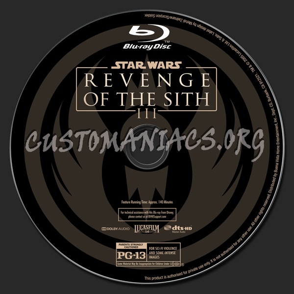 Star Wars: Revenge of the Sith (2D/4K) blu-ray label