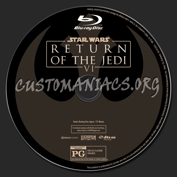 Star Wars: Return of the Jedi (2D/4K) blu-ray label