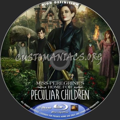 Miss Peregrine's Home For Peculiar Children blu-ray label