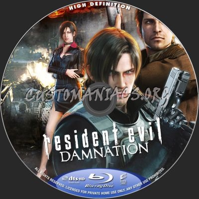 Resident Evil: Damnation blu-ray label