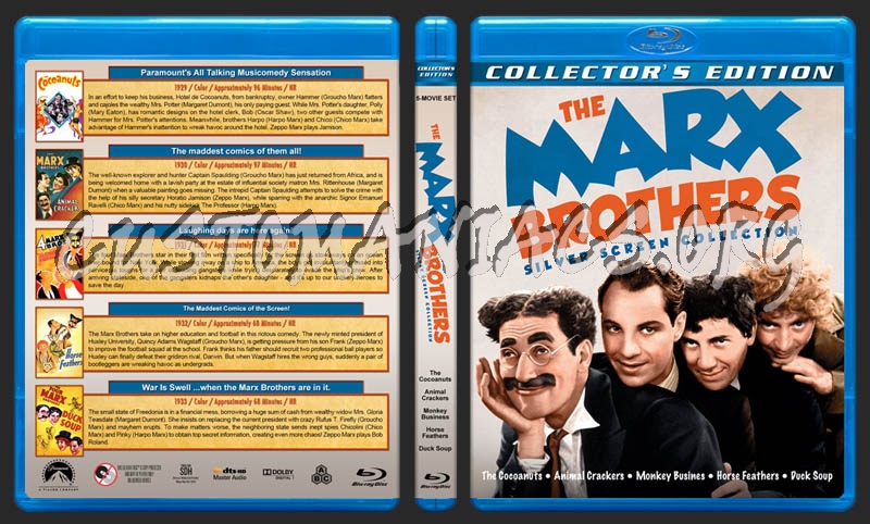 The Marx Brothers - Silver Screen Collection blu-ray cover