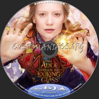 Alice Through The Looking Glass blu-ray label