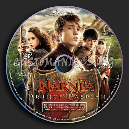 Chronicles of Narnia: Prince Caspian, The dvd label